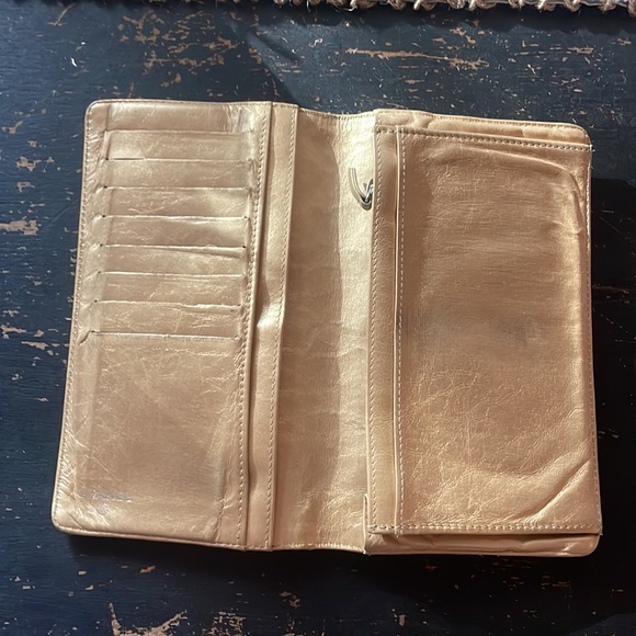 Chanel gold lambskin quilted long bifold wallet . Leather is soft and very plump - Picture 4 of 5